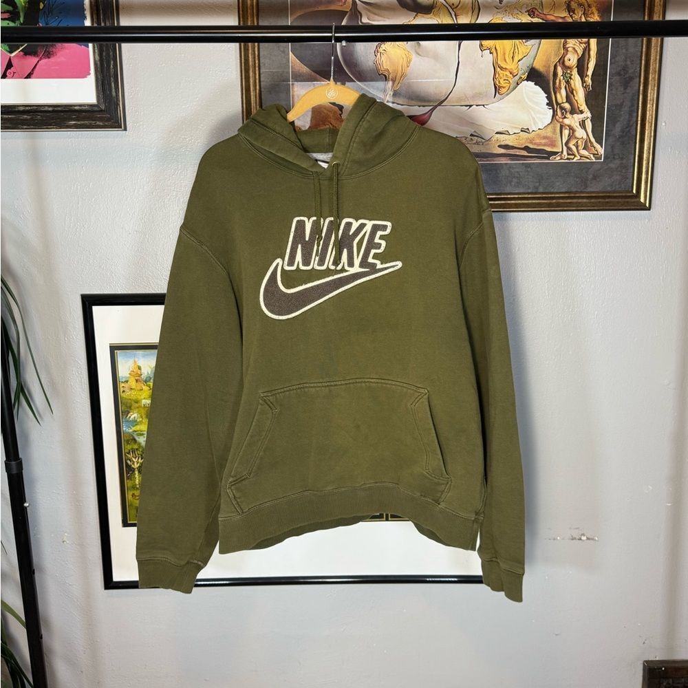 Vintage Nike Olive Green Men's Hoodie